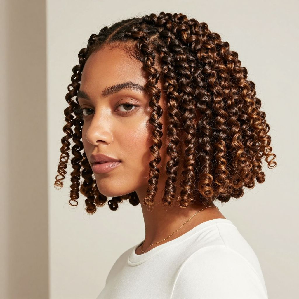Short Twist Bob with Subtle Highlights