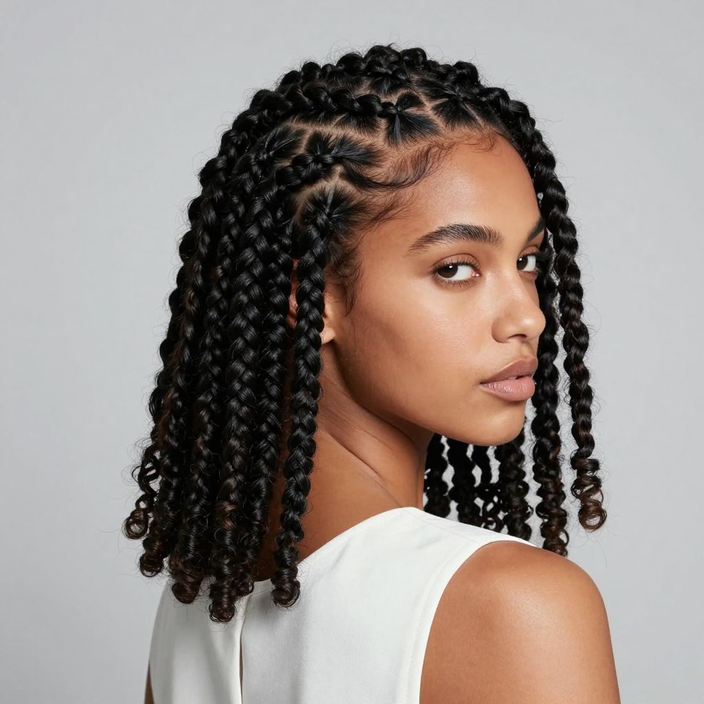 Cornrow-Inspired Twist Design