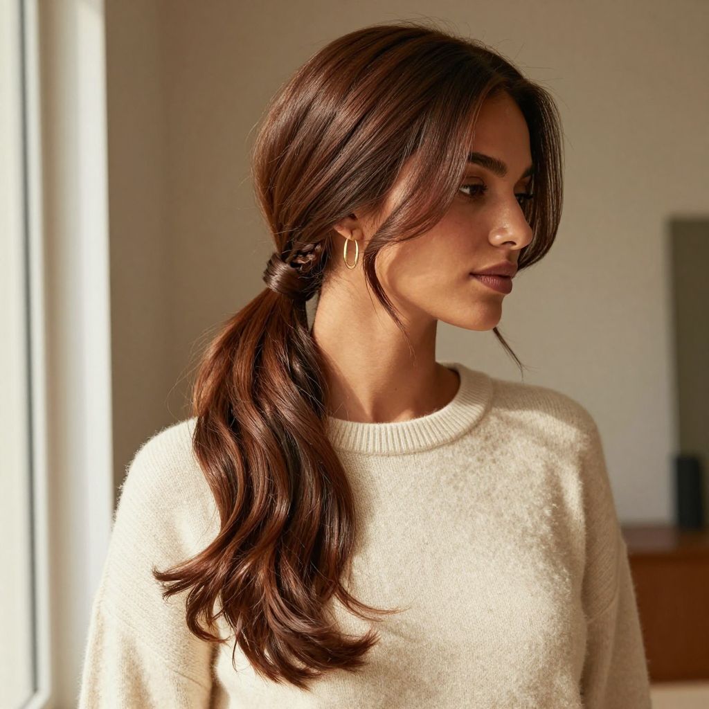 Low Side Ponytail with Twists