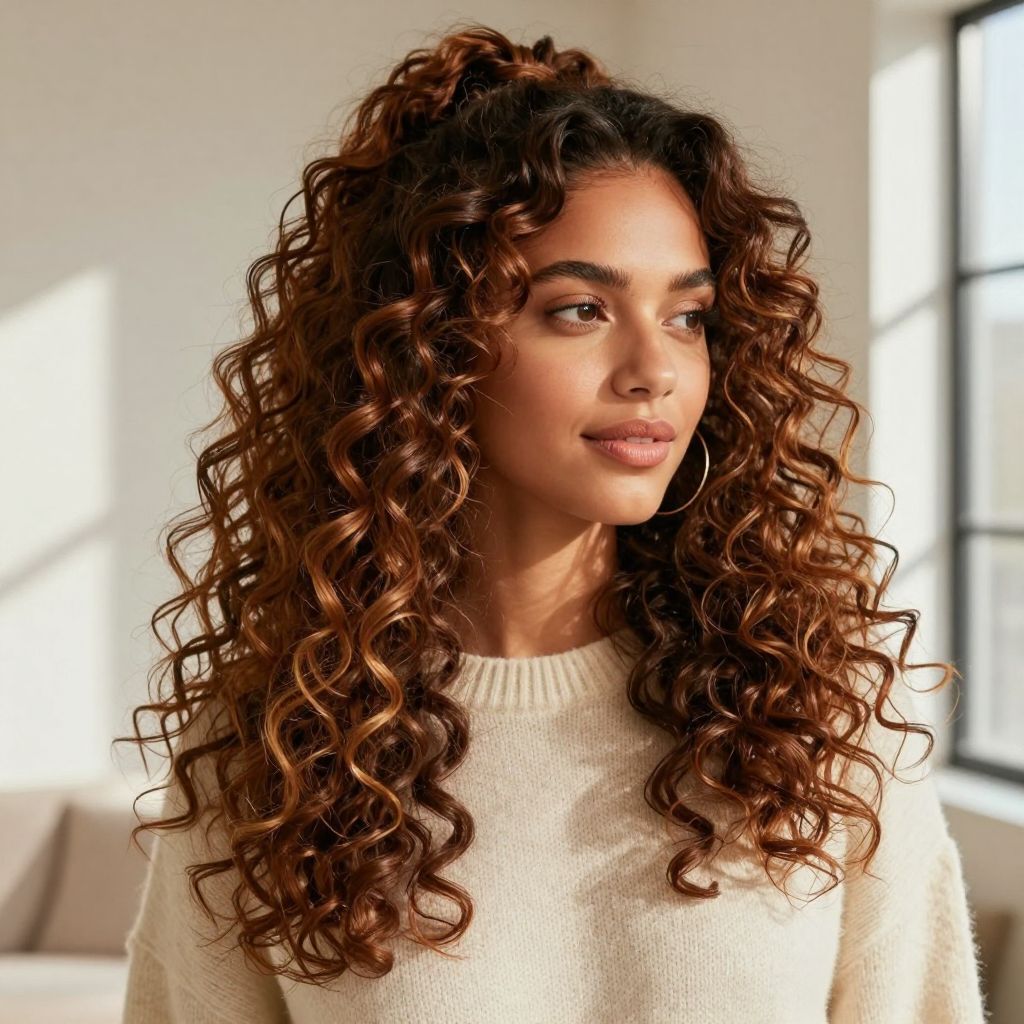 Curly Half-Up Ponytail