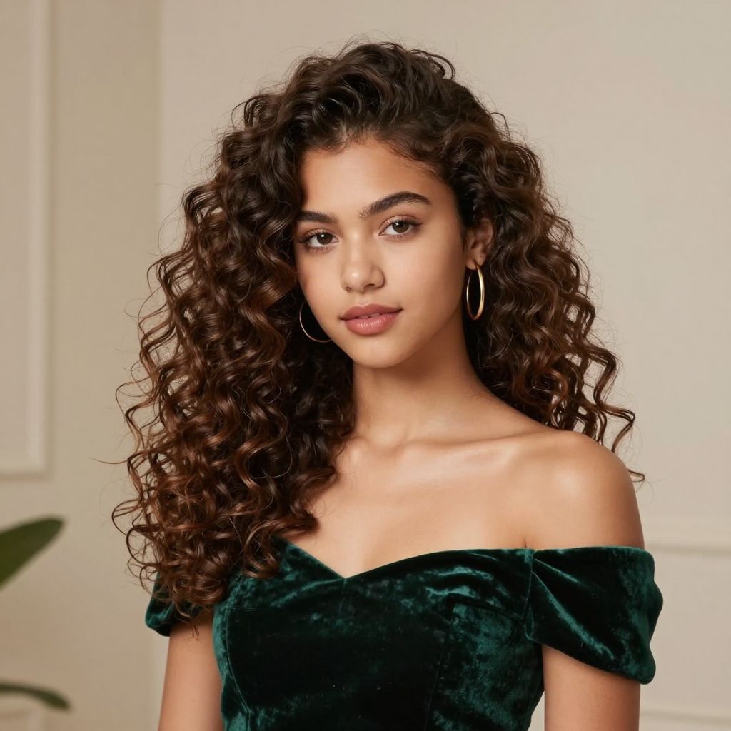 Side Swept Voluminous Curls