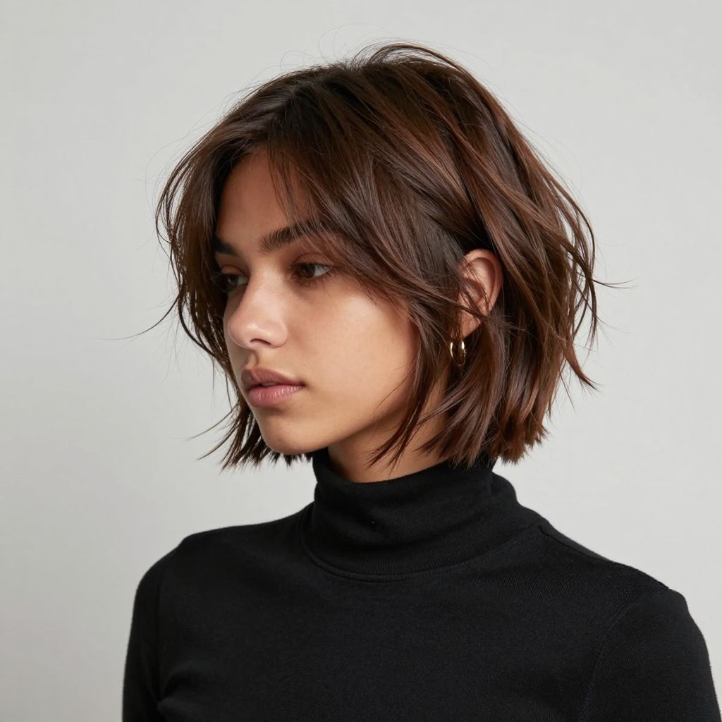 Edgy Bob with Textured Ends