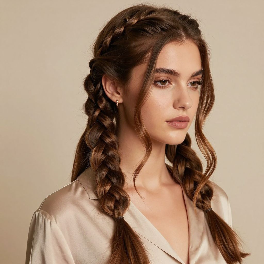 Two Braids with Fishtail Detailing