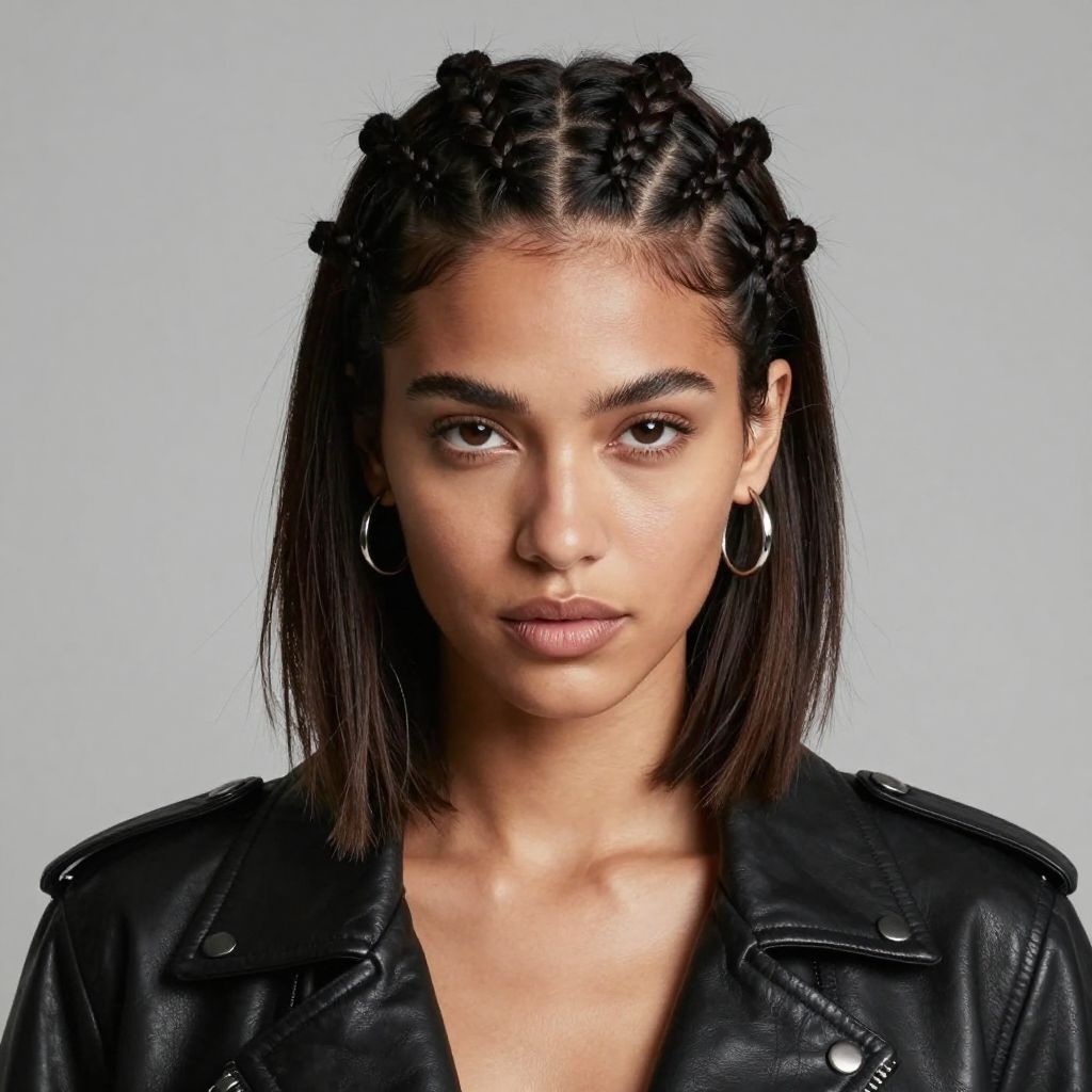 Tight Two French Braids with Undercut Accent