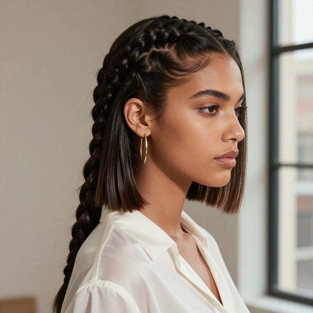 Two Braids with Side Swept Part