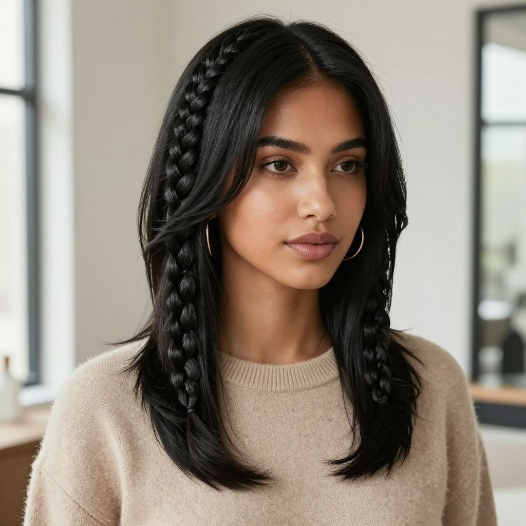 Two French Braids with Twisted Sides
