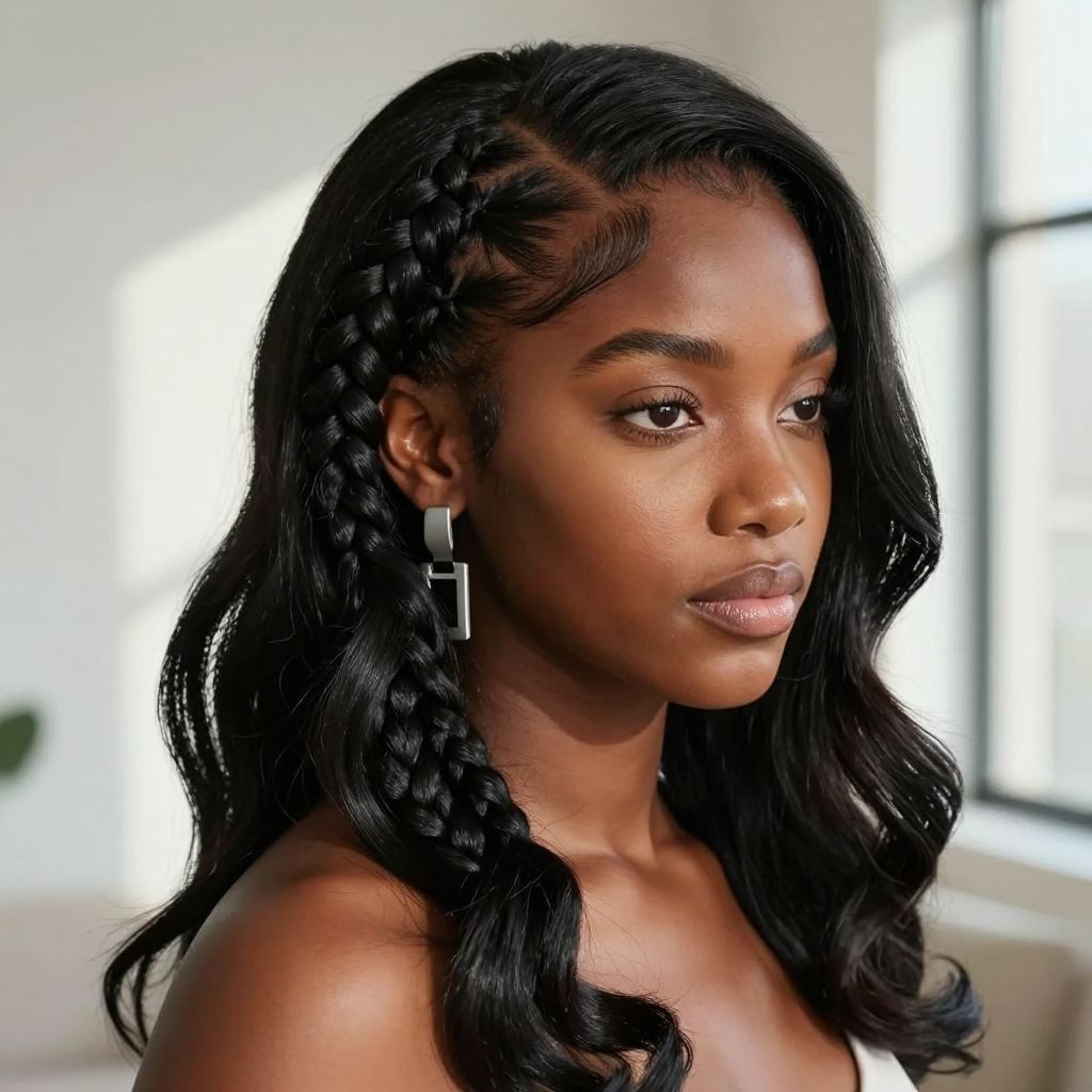 French Braids With a Side Sweep