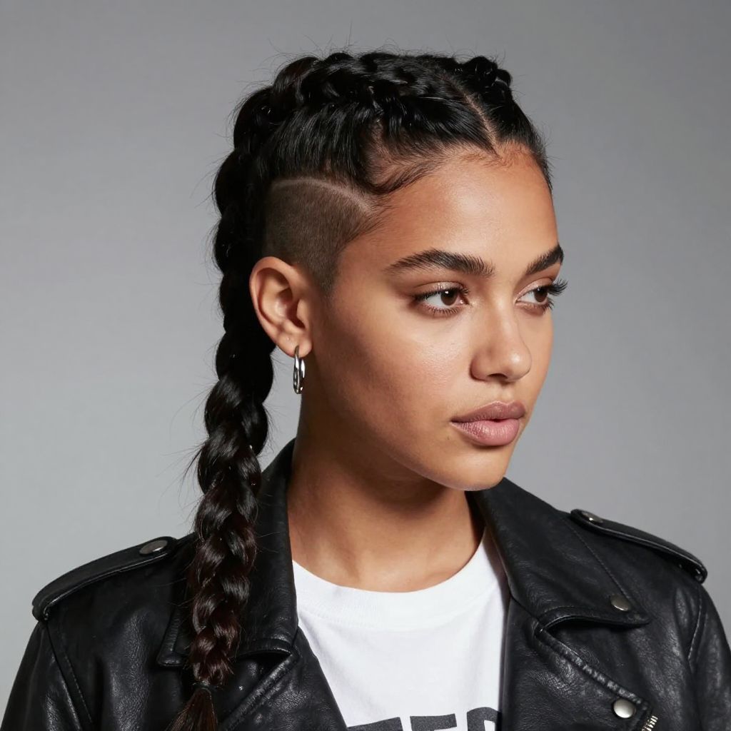 French Braids With Undercut Reveal
