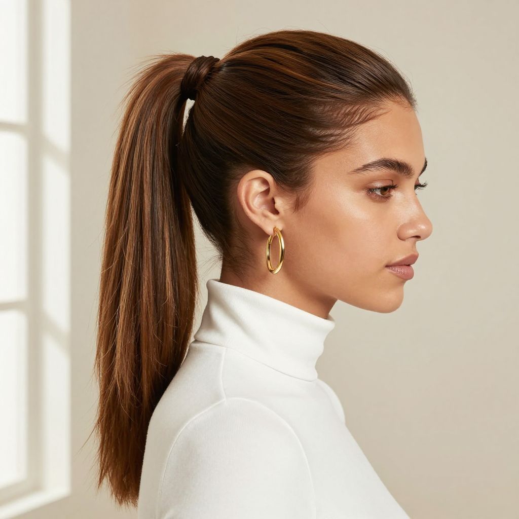 High Ponytail with Wrapped Base