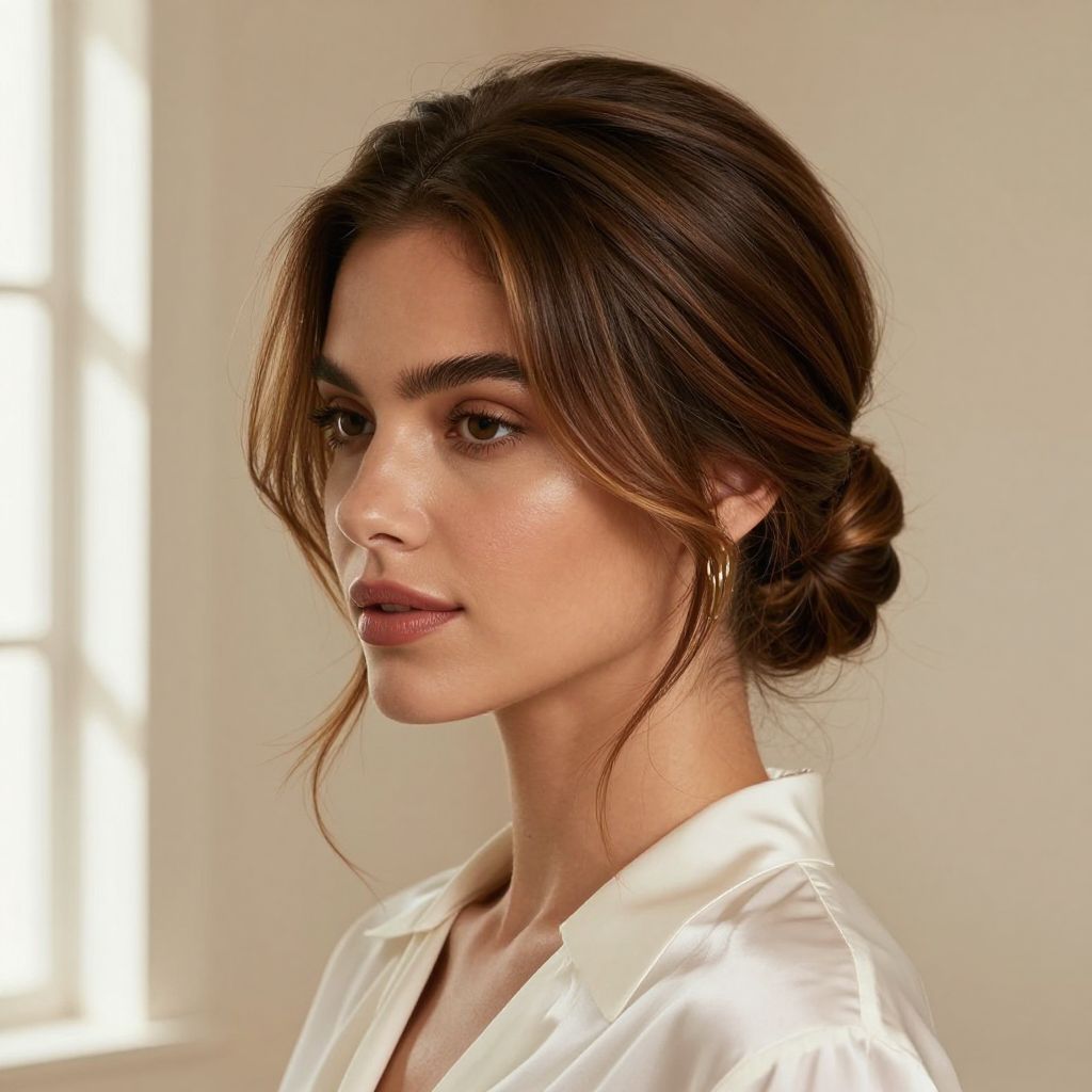 Elegant Chignon with Face Framing Strands