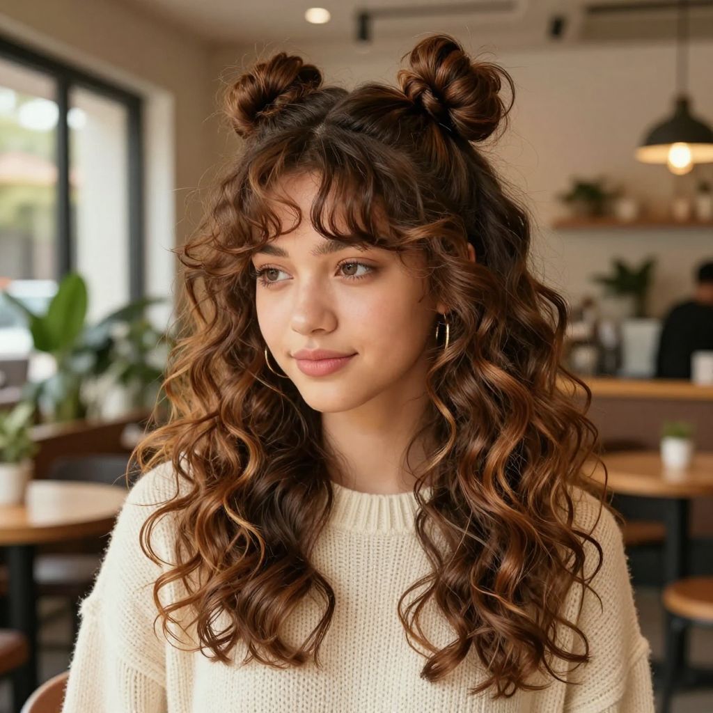 Playful Half Up Space Buns