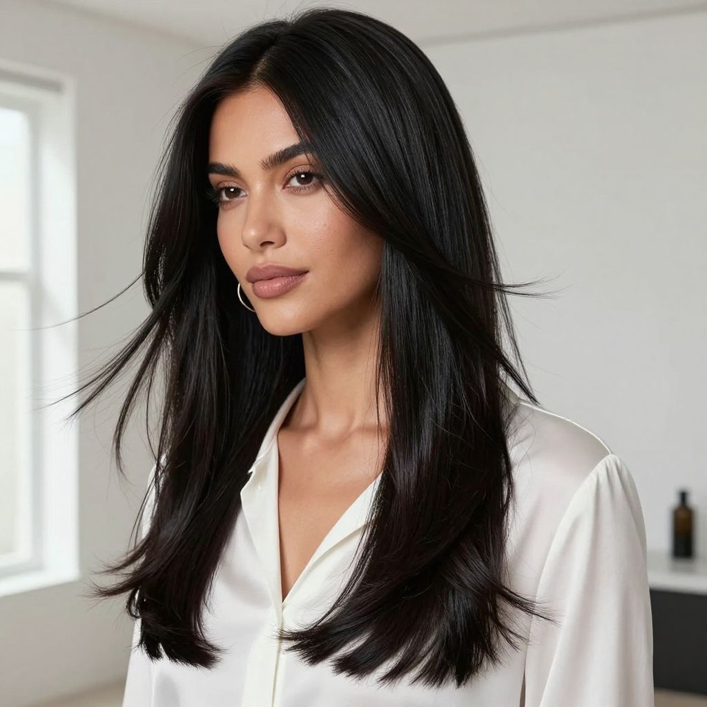 Glossy Sleek Straight with Deep Part