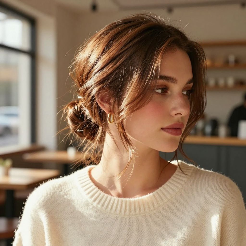 Messy Low Bun with Baby Strands