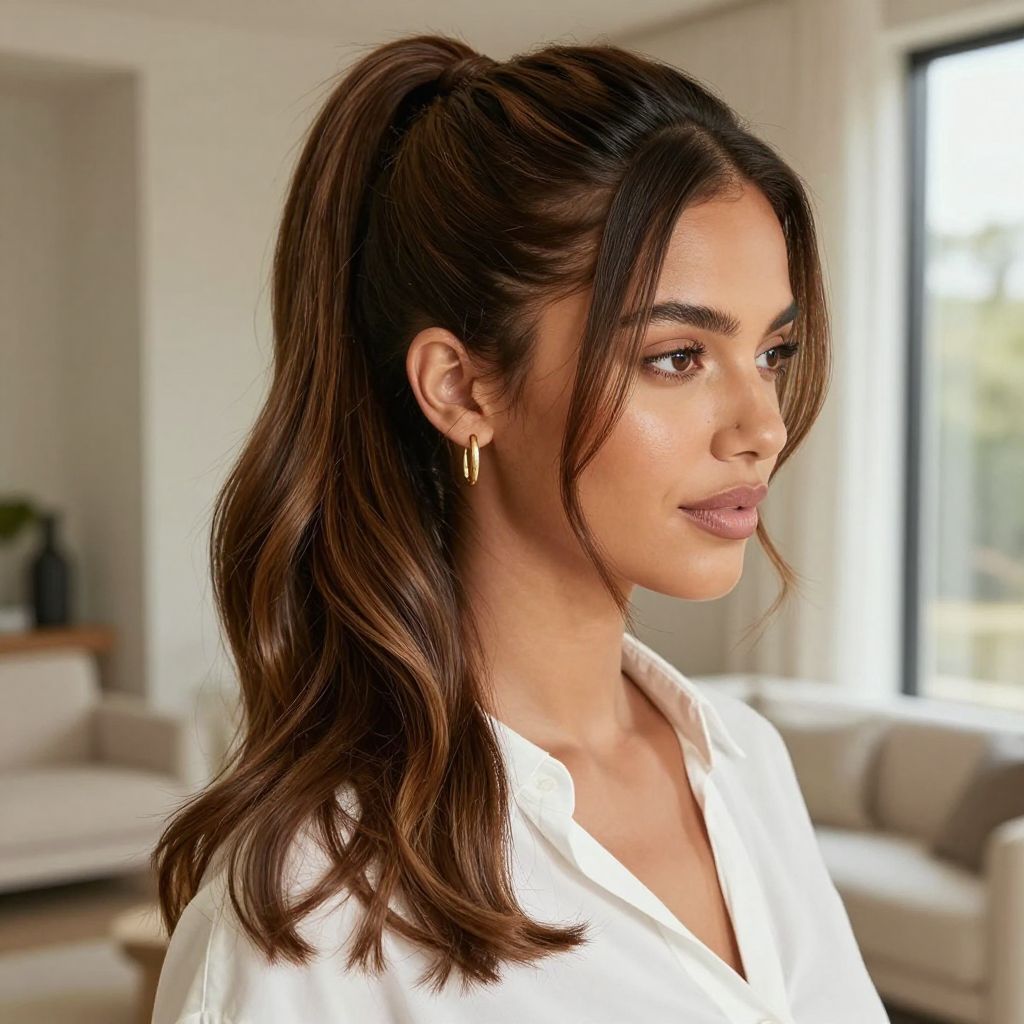 Half-Up Ponytail Weave