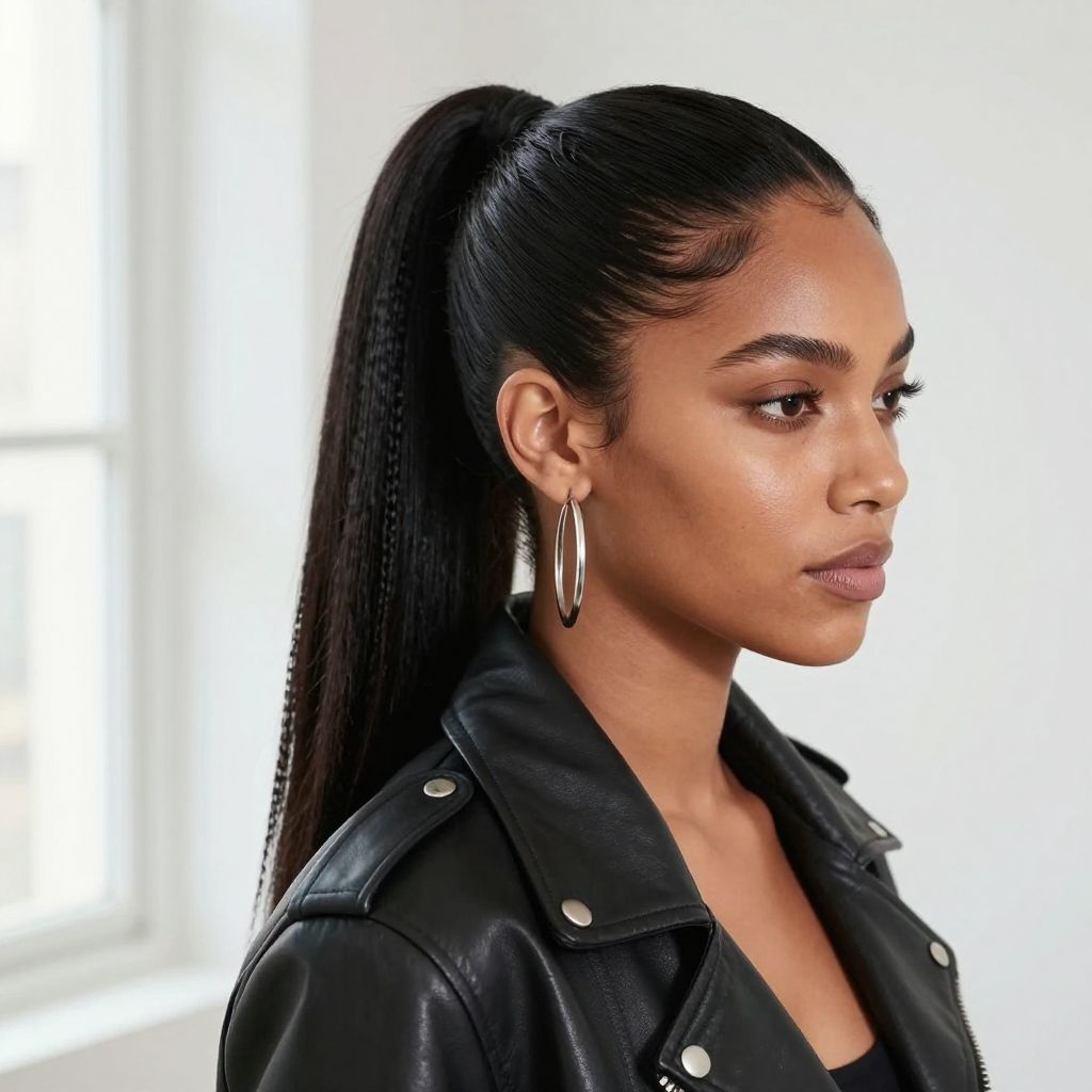 Edgy Ponytail with Textured Ends