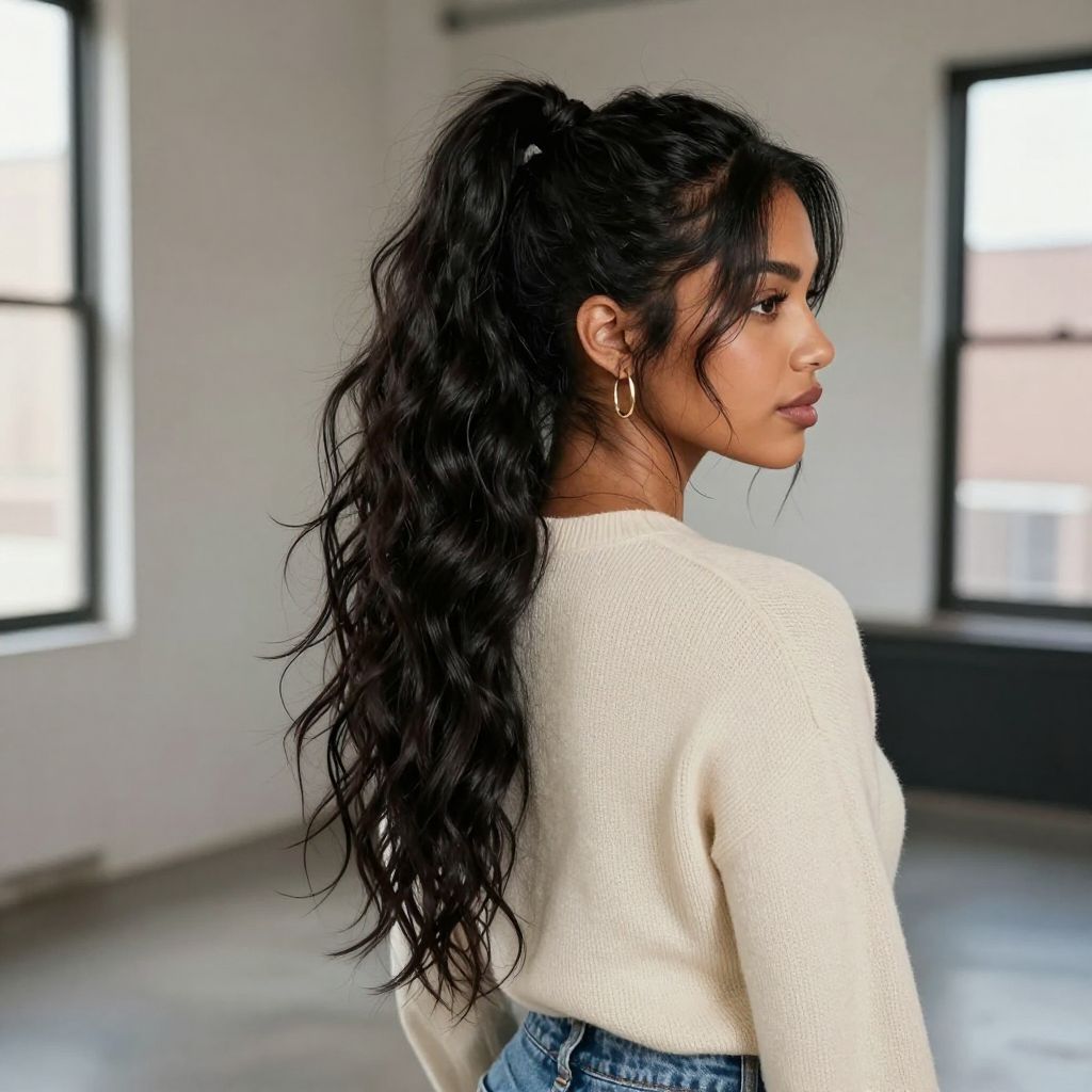 Messy Ponytail with Volume
