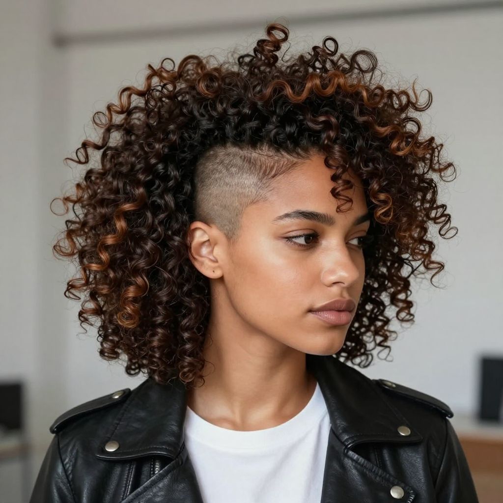 The Fanned out Mohawk Curls