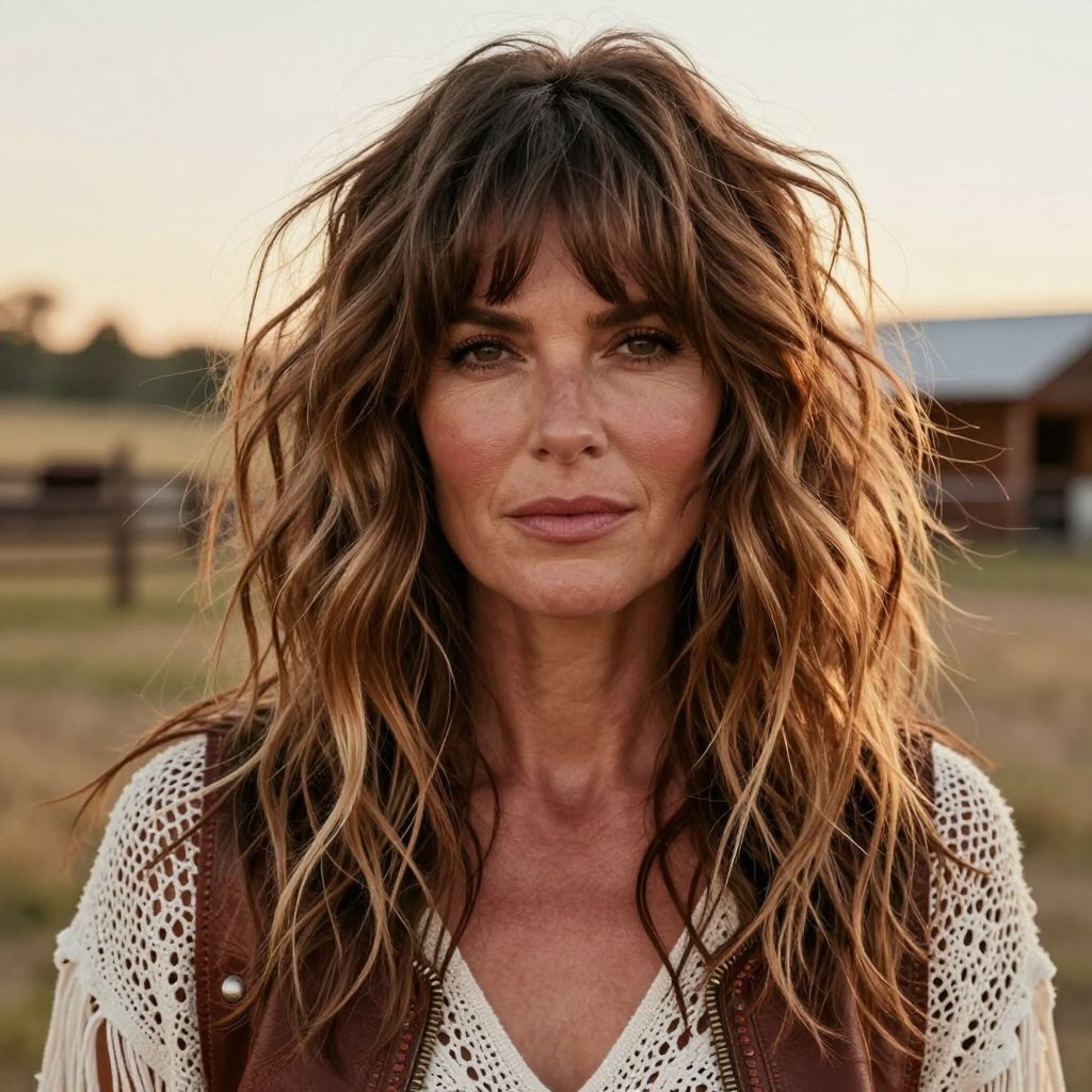 Tousled Shag with Feathered Bangs