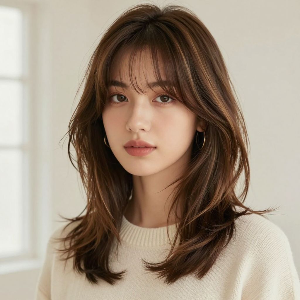Soft Curtain Bangs with Layers