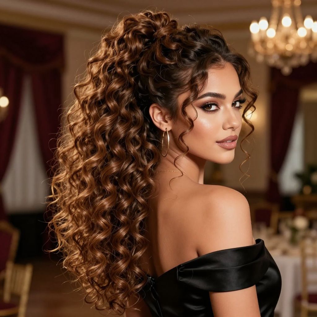 Voluminous Curly Ponytail