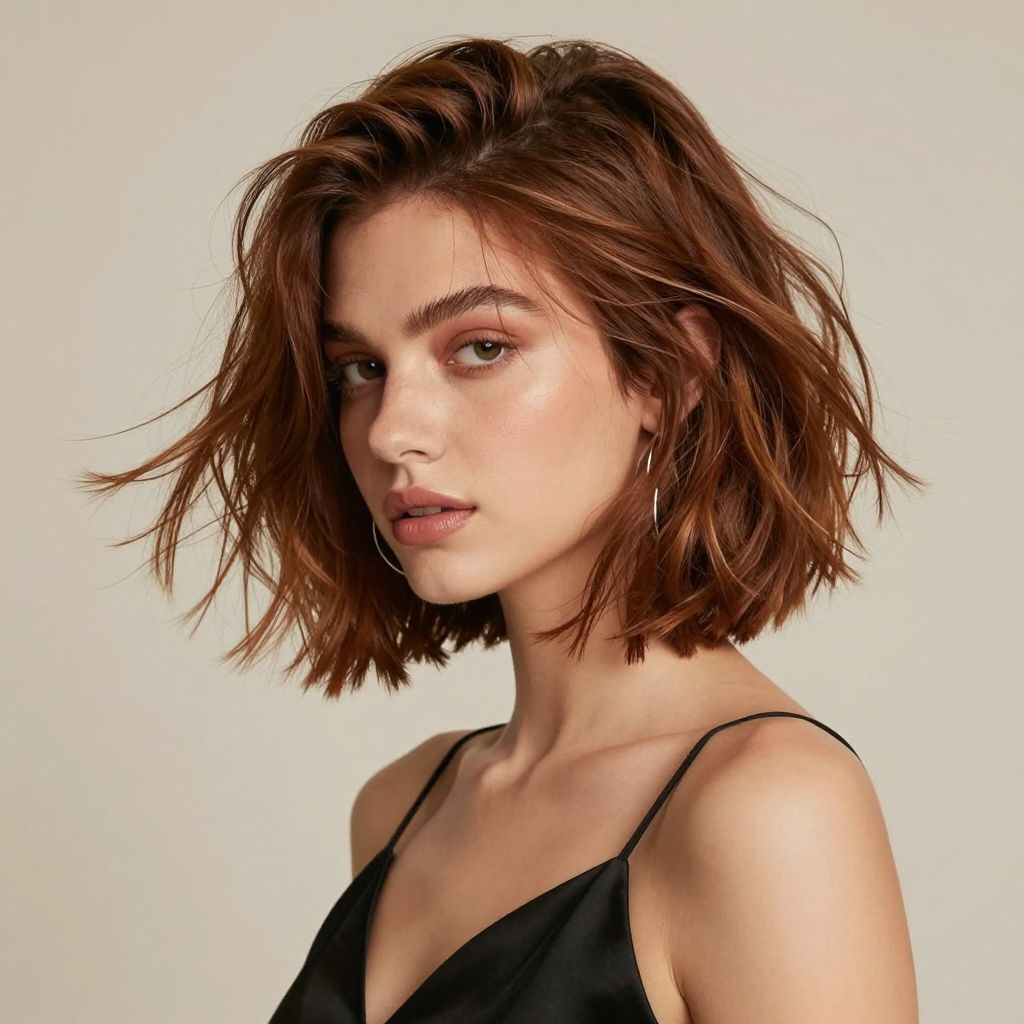 Textured Bob with Side Part