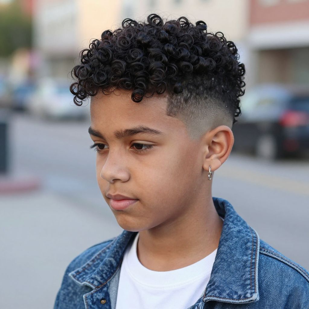 The Curly High Top Fade