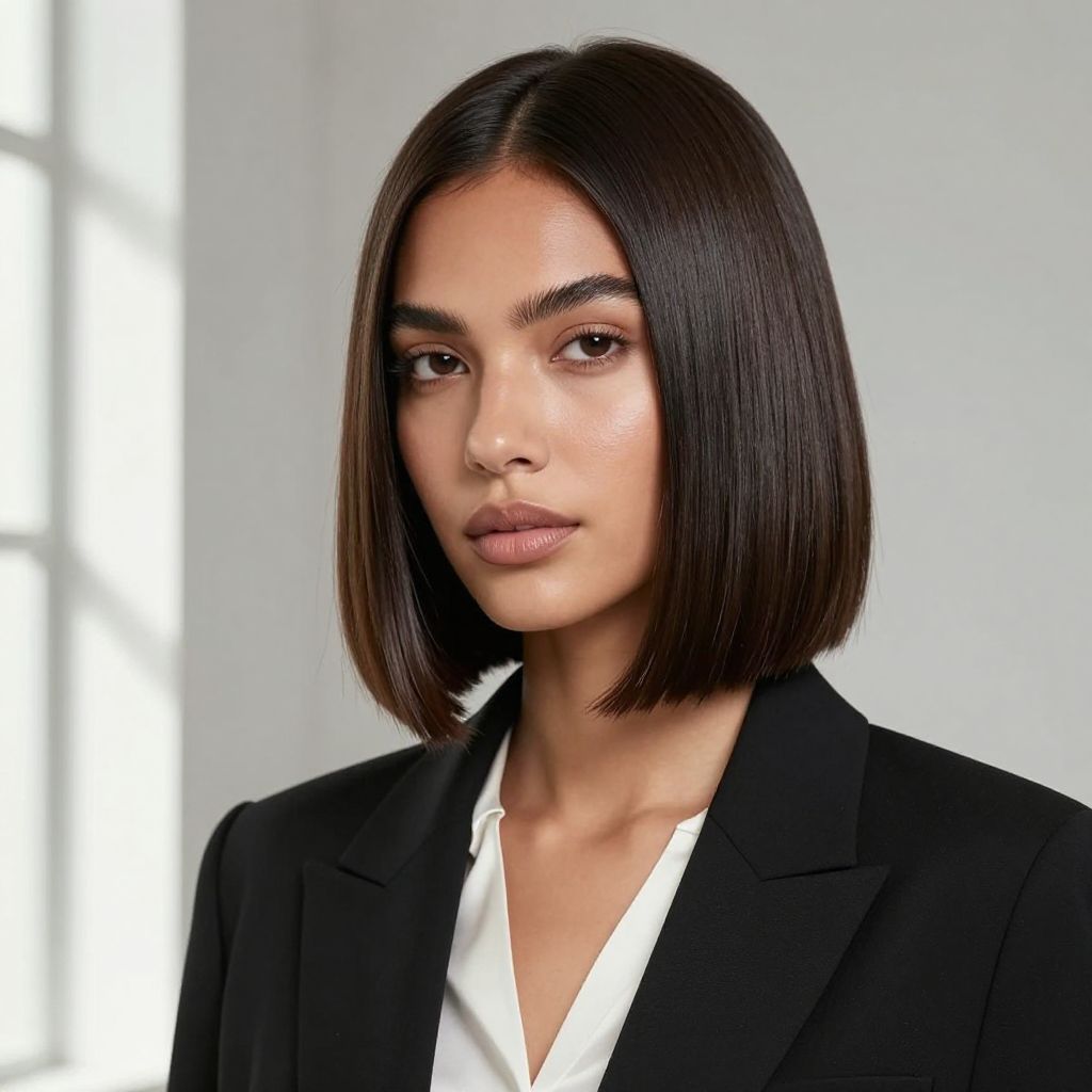 Sleek Bob with Side Part