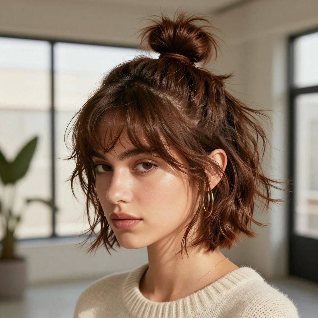 Messy Topknot with Undone Vibes