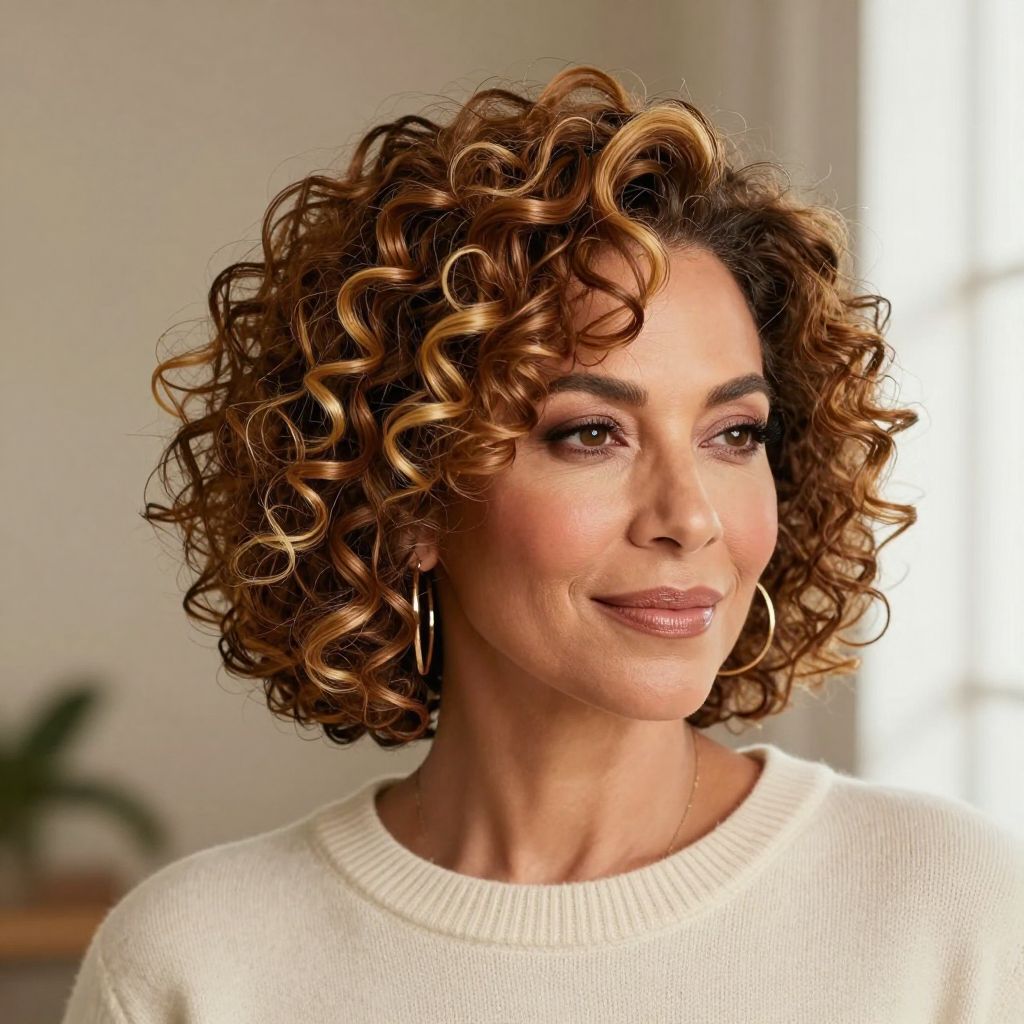 Curly Crop with Peekaboo Highlights