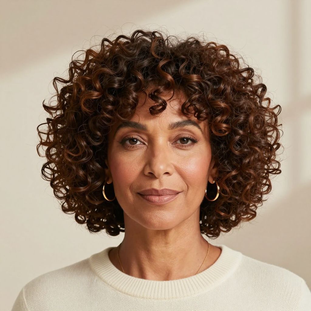 Curly Bowl Cut with Layers