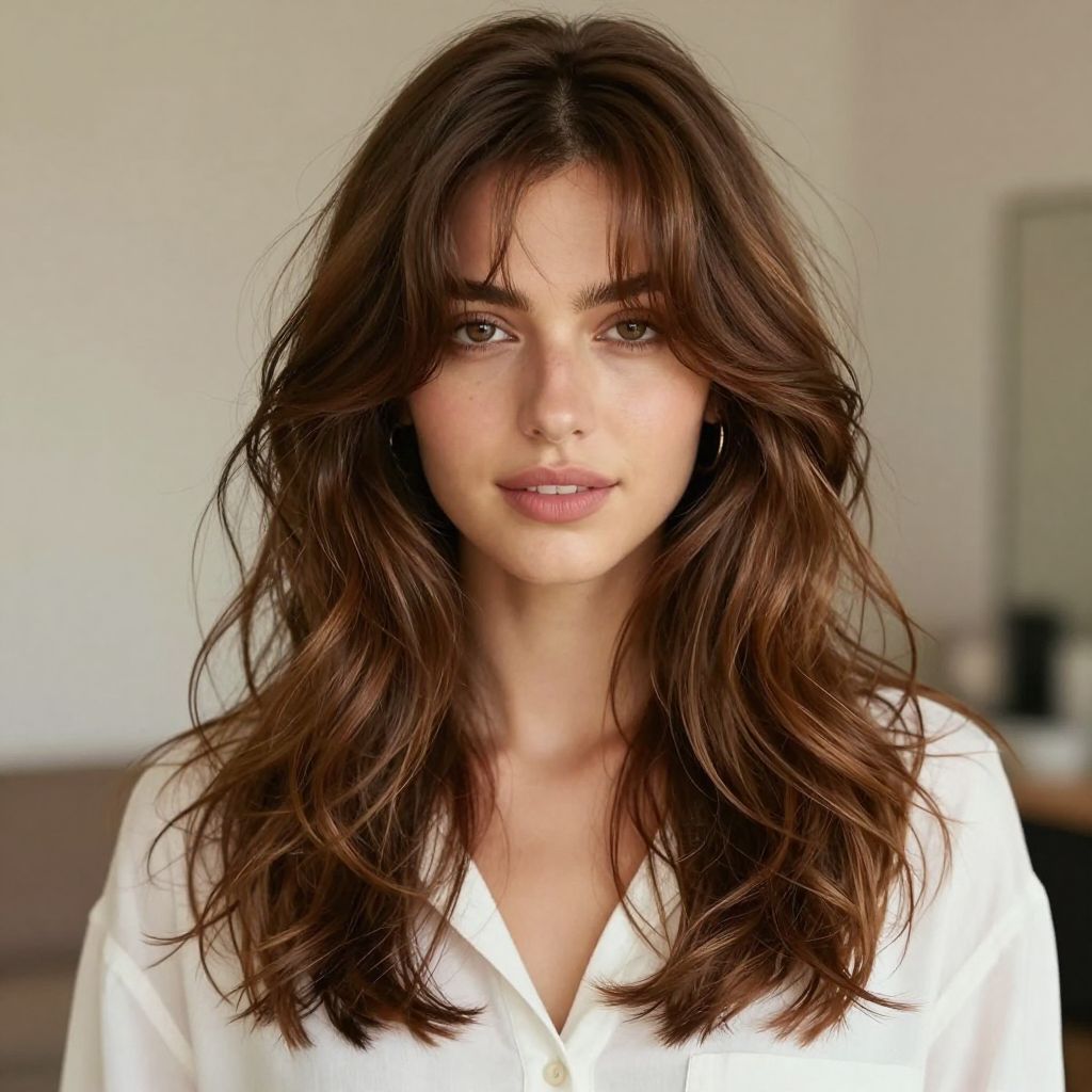 Deep Wave Curtain Bangs