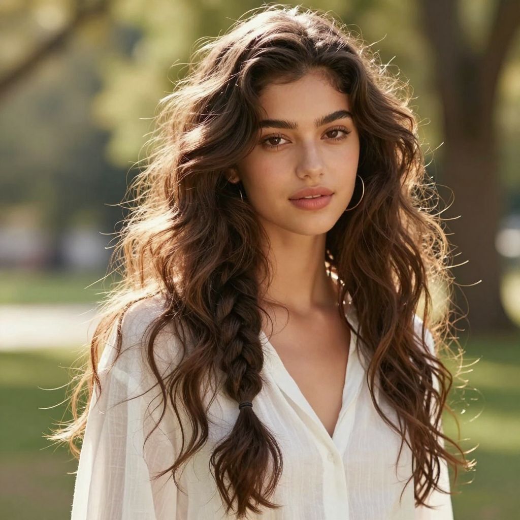 Loose Side Braid with Wispy Strands