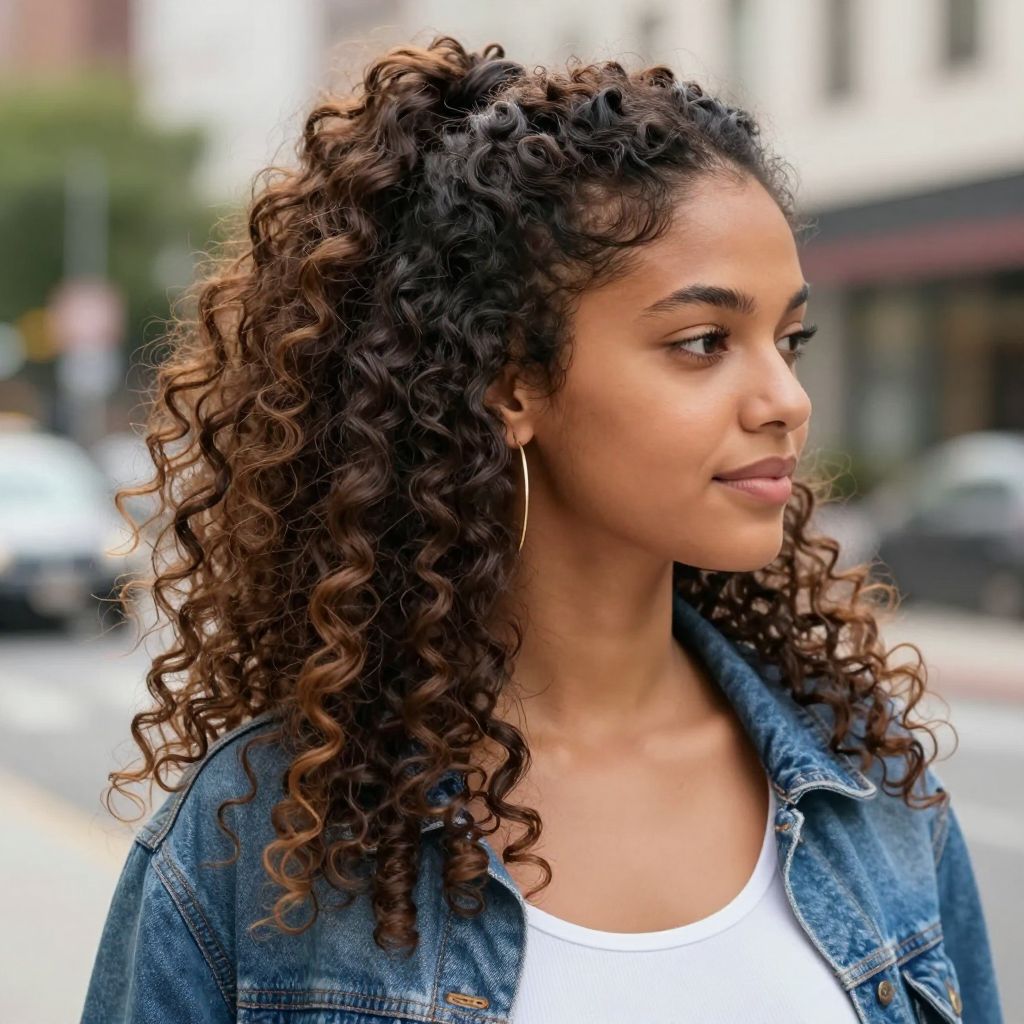 Voluminous Curly Ponytail