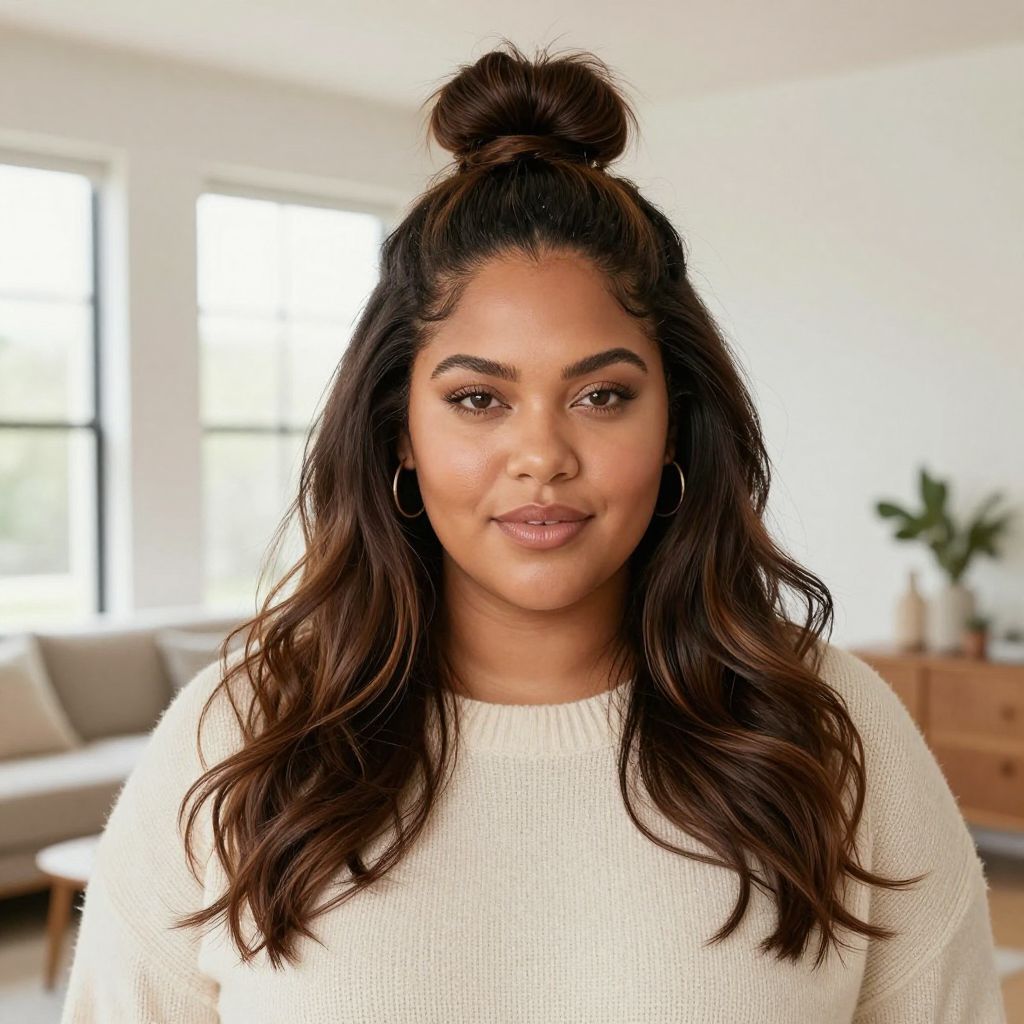 Playful Top Knot with Loose Strands