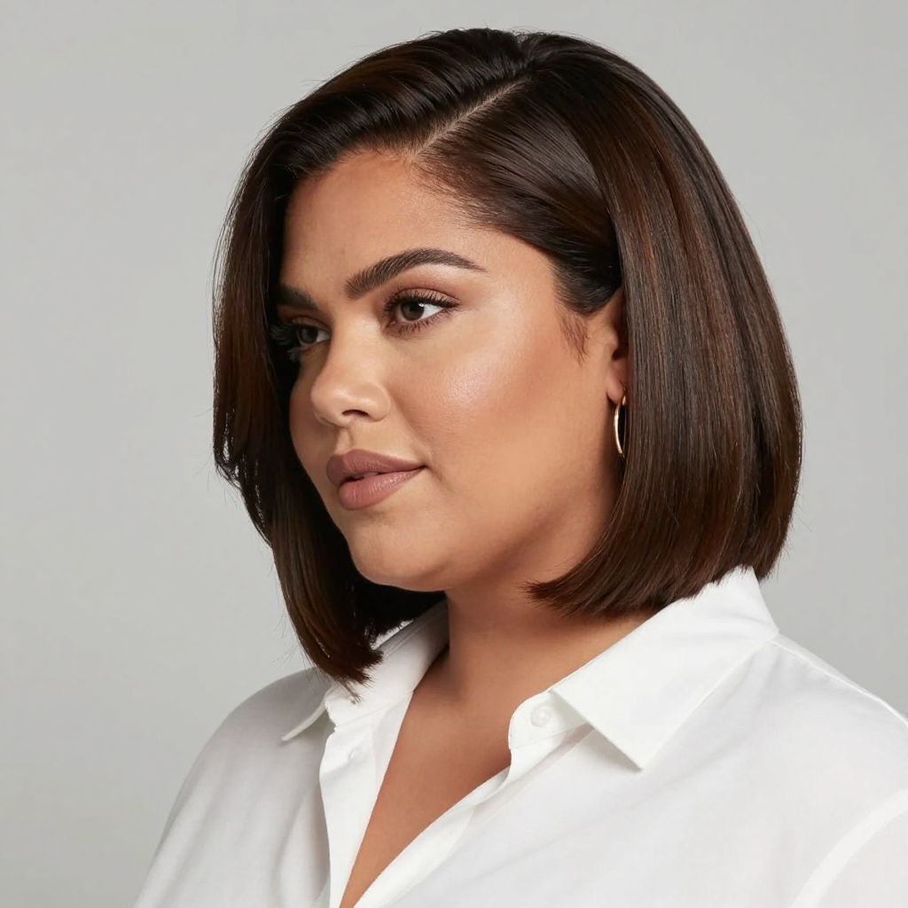 Sleek Bob with Side Part