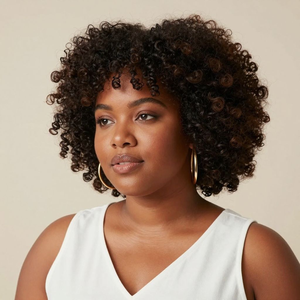 Natural Afro with Defined Edges