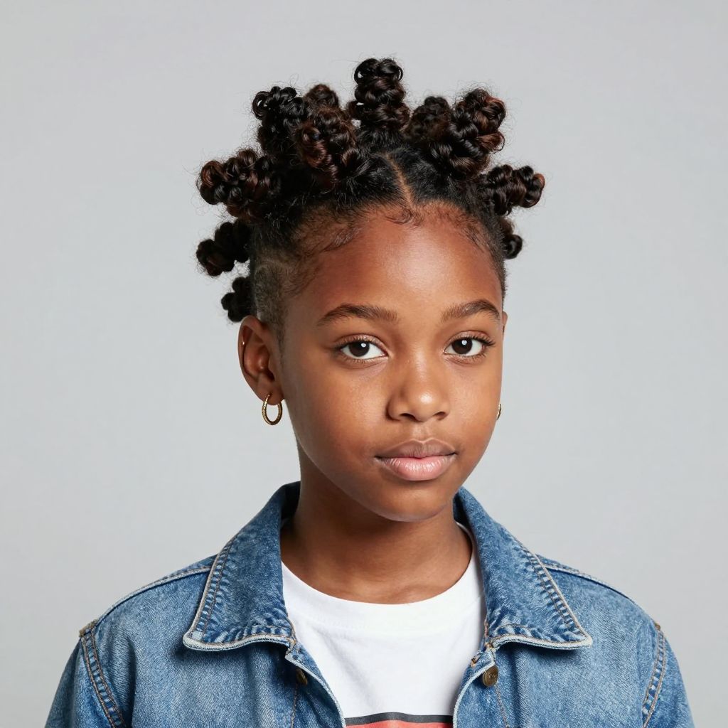 Mini Bantu Knots with Tapered Sides