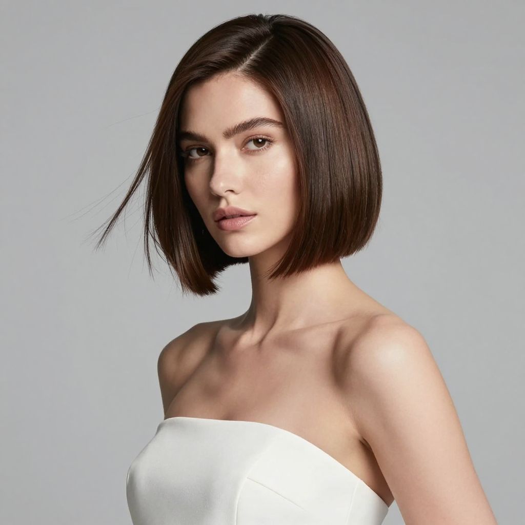 Blunt Bob with Deep Side Part