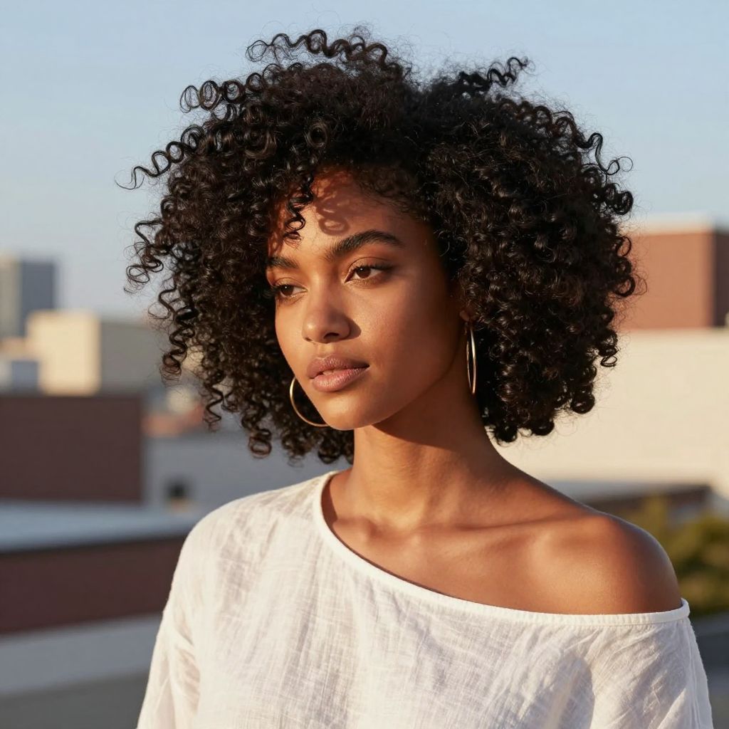 Side-Swept Afro