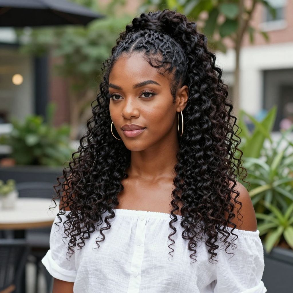 Half-Up, Half-Down Twist-Out